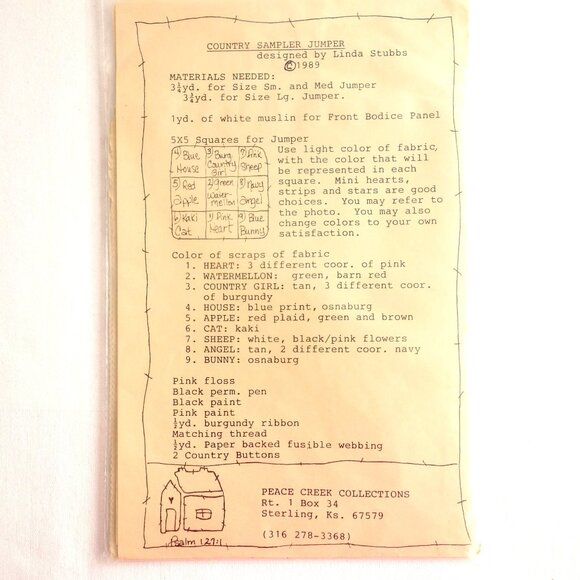 Vintage 1989 Peace Creek Collections Country Sampler Jumper Pattern Adult S-M-L - Picture 4 of 4